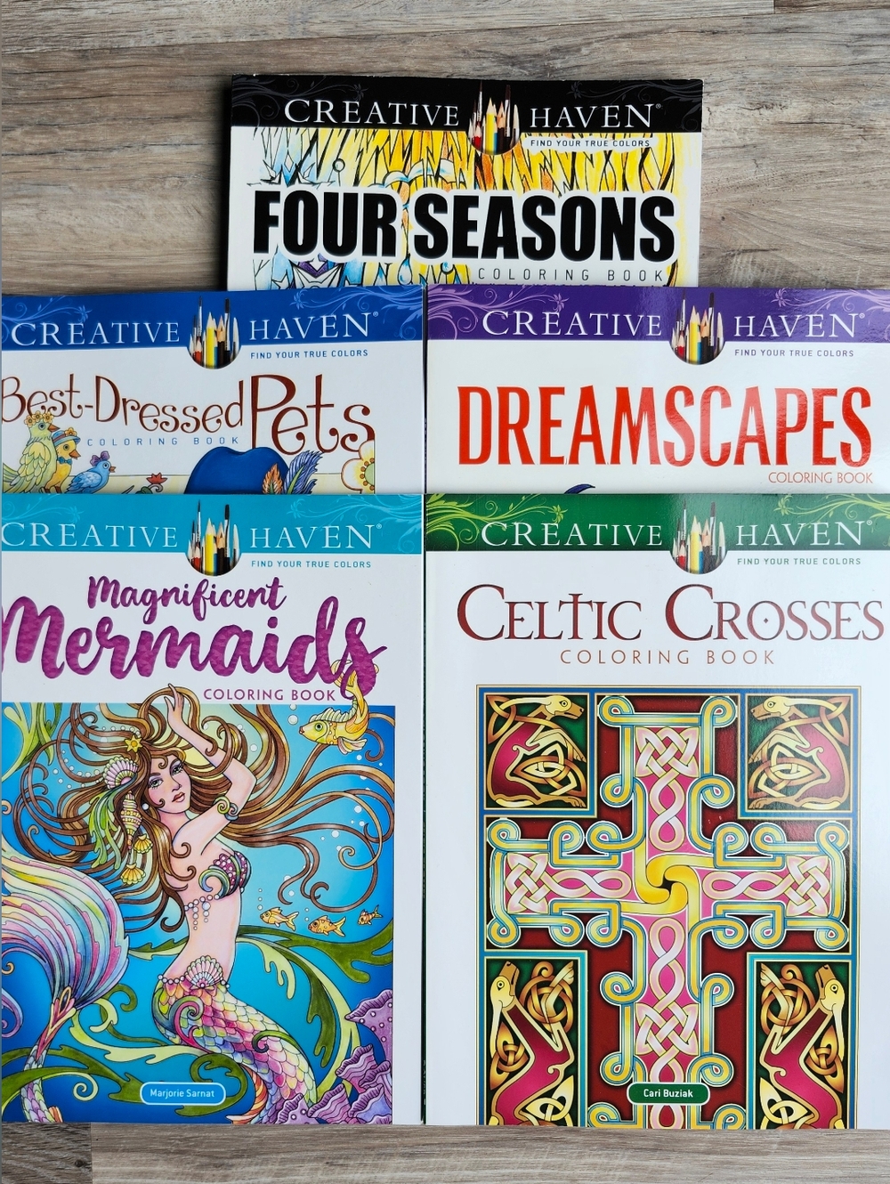 Creative Haven Coloring Book Lot Set of 5 Adult Coloring Books New